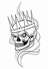 Coloring Crown Fearful Graphic Vectors sketch template