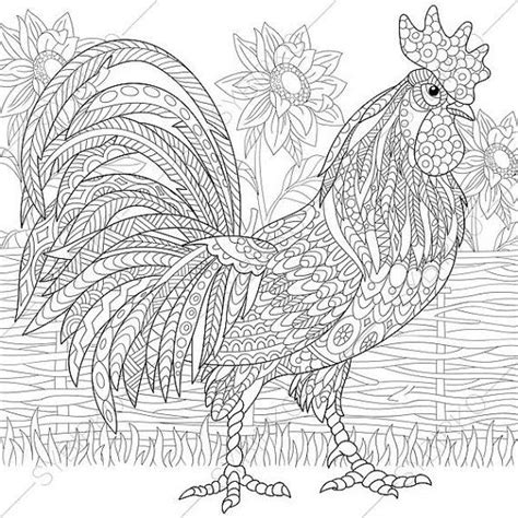 printable rooster coloring pages  adults coloring page