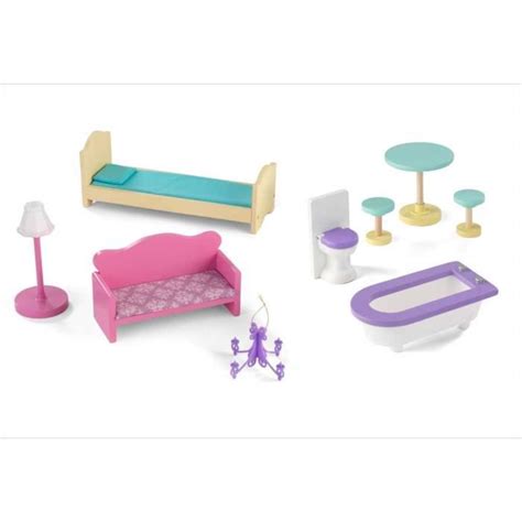 ensemble de meuble mobilier pour maison de poupee  pieces cdiscount jeux jouets