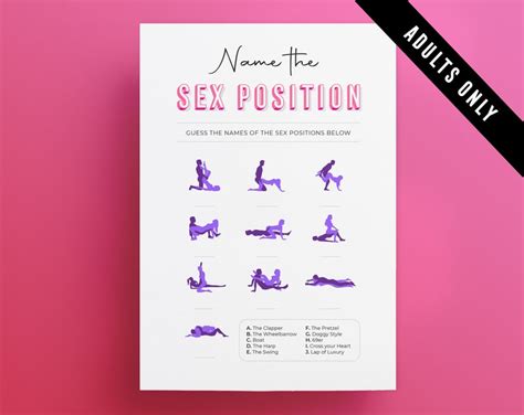 Bachelorette Party Game Printable Guess The Sex Positions Etsy