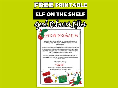 printable elf   shelf good behavior letter modern mom life