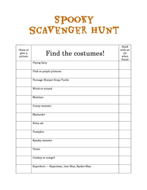 printable scavenger hunt template printable templates
