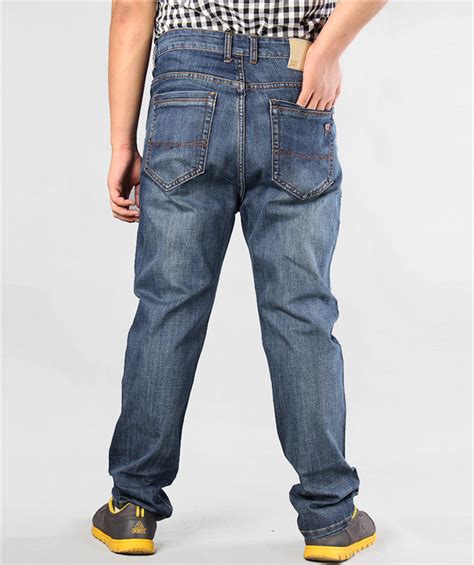 mode herren stretch lose passen baggy jeans hohe taille blau hose Übergröße ebay