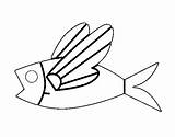 Flying Fish Coloring Coloringcrew sketch template