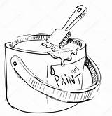 Paint Bucket Clipart Vector Brush Coloring Cans Clip Template Pages sketch template