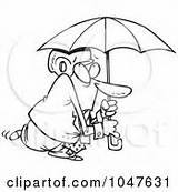 Umbrella Under Cartoon Paranoid Outline Businessman Wearing Helmet Man Toonaday Illustration Royalty Clip Rf Line Clipart Peeking Blinds Through Poster sketch template