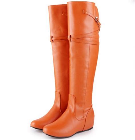 popular orange leather boots buy cheap orange leather boots lots from