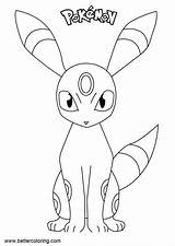 Umbreon Coloring Pages Pokemon Printable Color Kids sketch template