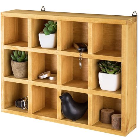 mygift wooden freestandingwall mounted  compartment shadow box