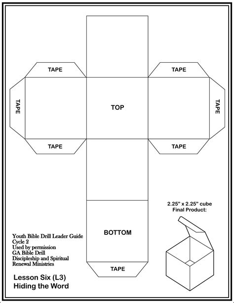 print   cube template  cardstock  assemble