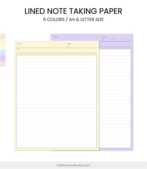 lined note  paper lined note template  letter  etsy notes