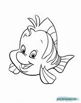 Flounder Mermaid Little Coloring Pages Ariel Printable Sebastian Disney Colouring Disneyclips Book Template Drawing Kids Drawings Clipart Fish Smiling Sheets sketch template