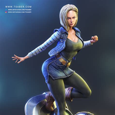 android 18 3d sculpture dragon ball z