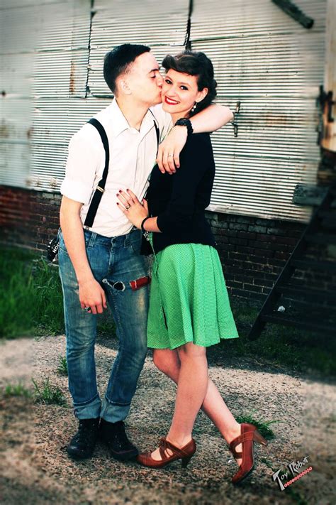 rockabilly rockabella couple photo shoot greaser guy and girl classic vintage pinup style