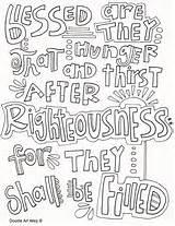Blessed Hunger Sermon Thirst Beatitudes Righteousness Spirit Shall sketch template