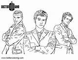 Pages Who Doctor Coloring Men Three Kids Printable Color sketch template