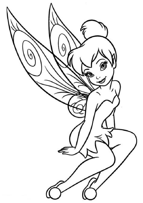 printable cute princess  tinkerbell fairy coloring pages  kids