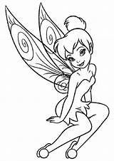 Tinkerbell Coloring Pages Printable Fairy Kids Princess Cute Color Print Pdfs sketch template