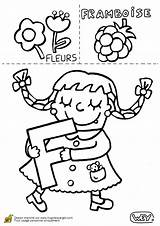 Lettre Framboise Fleurs Hugolescargot Coloriages Maternelle Colorier Francais sketch template