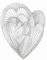 Zentangle Hearts Volwassenen Kleuren sketch template