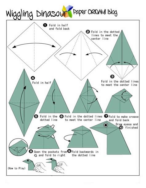 fun origami dinasaur paper origami guide