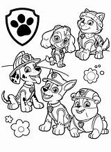 Paw Patrol Coloring Printable Pages Pups Pdf Print Color sketch template