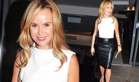 amanda holden shows off her stunning figure in racy leather pencil