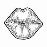 Bacio Labbra Vettore Kissing Tongue Scarabocchio Disegnato Giovani Schizzo Stanno Coppie Newlywed Osvaldo Milynaver Femmine Incisione sketch template