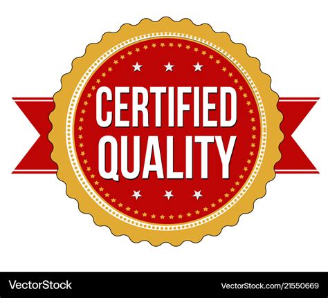 certified quality label  sticker royalty  vector image