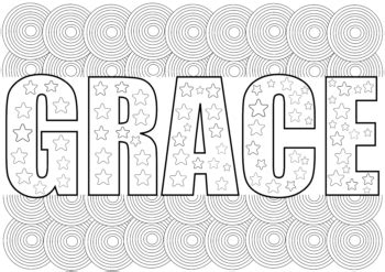 grace coloring page printable  inspiring word grace coloring page
