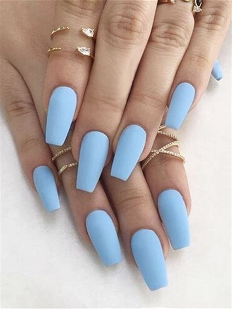 pcs plain fake nails fake nails designs plain acrylic nails blue
