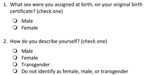 how to ask gender on surveys versta research