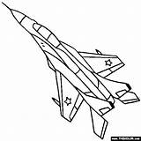 Coloring Mig Airplanes Pages Jet sketch template