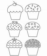 Cupcake Coloring Pages Template Birthday Printable Muffin Cupcakes Happy Cup Cake Kids Embroidery Color Kleurplaat Sheets Clipart B059 Pattern Drawing sketch template