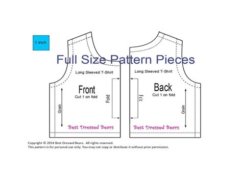 pdf sewing pattern t shirt vest fits build a bear etsy