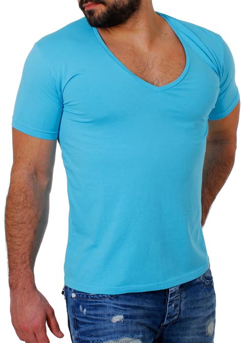 young rich herren  shirt extra tiefer  ausschnitt slimfit stretch uni  ebay