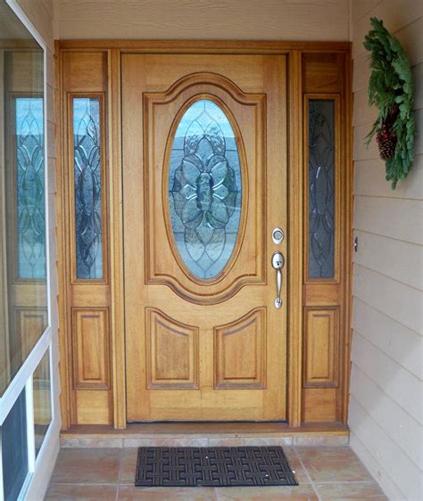 entry prehung oval glass single wood door   sidelights