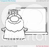Chalkboard Professor Standing Outlined Coloring Clipart Cartoon Vector Thoman Cory sketch template