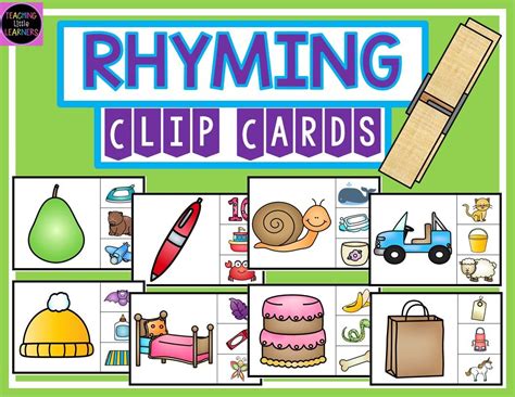 rhyming clip cards rhyming activities word work kindergarten