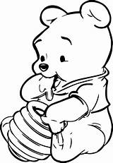 Pooh Winnie Coloring Pages Baby Disney Honey Drawings Sketch Cartoon Drawing Whinnie Hunny Bear Rocks Cute Tattoos Bebe Pot Sheets sketch template