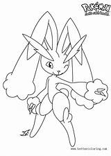 Lopunny Pokemon Pages Coloring Printable Kids sketch template