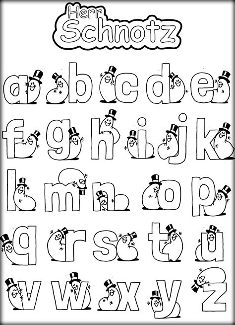 az alphabet coloring page