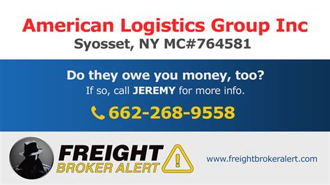 American Logistics Group Inc Freight Broker Alert