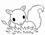 Coloring Squirrel Baby Grass Pages sketch template