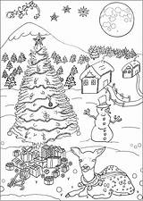 Coloring Christmas Pages Landscape Tree Cute Gifts Adults Printable Lodge Snowman Pretty Color Adult Mandala Doe Just Choose Board Merry sketch template