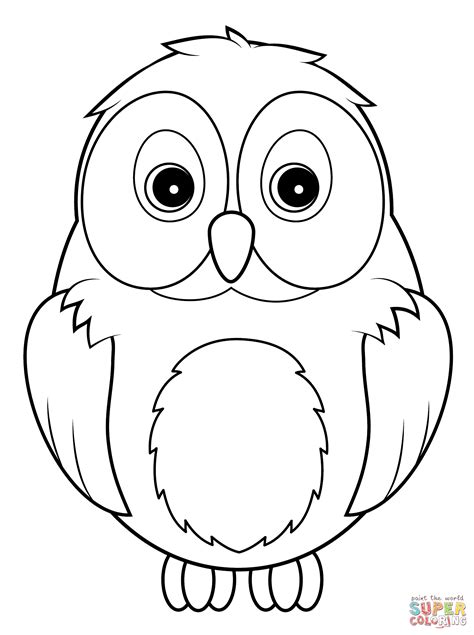 cute owl coloring page  printable coloring pages