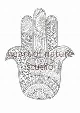 Colouring Hamsa Colour Hand sketch template