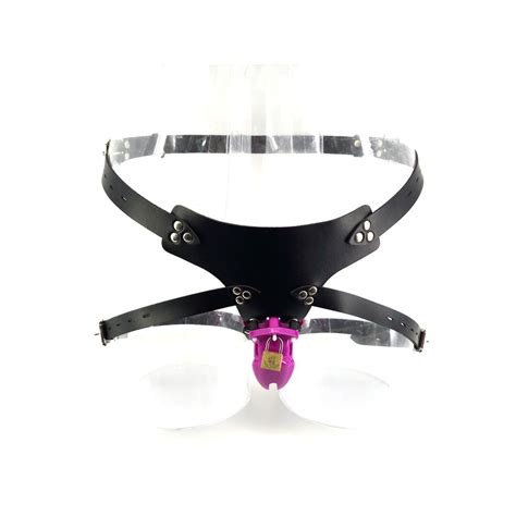 qc3b 10cm purple plastic cage urethral chastity device for male
