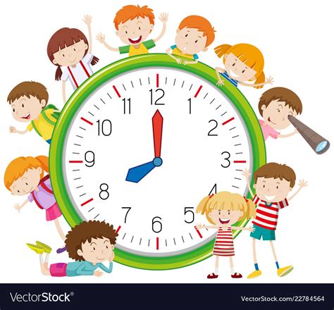 kids   clock royalty  vector image vectorstock