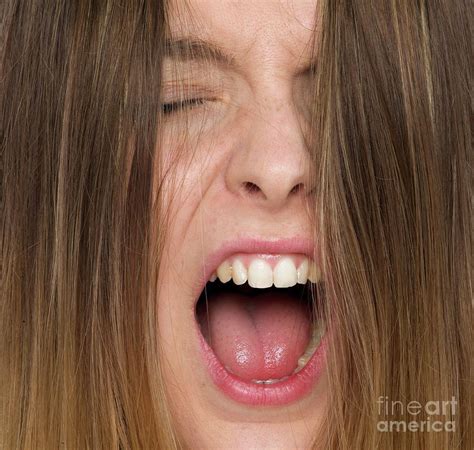 Woman Shouting With Mouth Open Photograph By Victor De Schwanberg